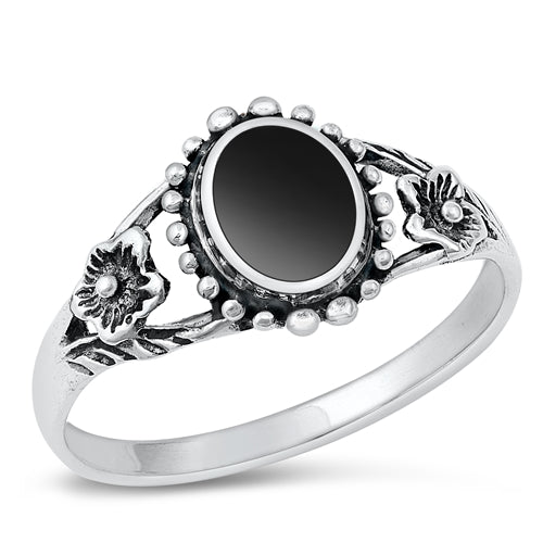 .925 Sterling Silver Onix Ring