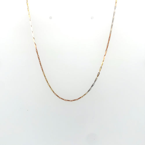 14k Tri Gold Leave Chain