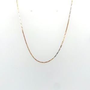 14k Tri Gold Leave Chain