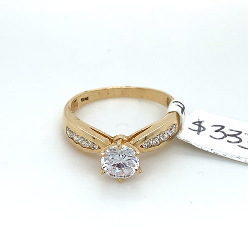 14K Gold Engagement Cz Ring