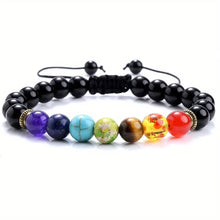Load image into Gallery viewer, Natural Stone 7 Chakra Crystal Adjustable Bracelet