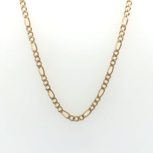 14k Gold Diamond Cut Figaro Link Chain