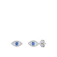 Sterling Silver CZ Eye Earrings