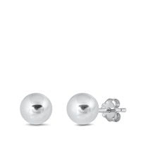 Silver Ball Stud Earrings