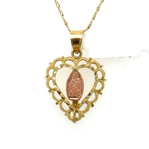 14K Gold Our Lady of Guadalupe Pendant