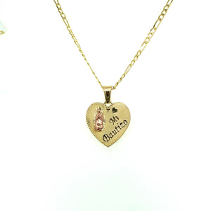 10K Gold Heart "My Baptism" Pendant