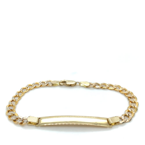 14K Gold Cuban Link ID Bracelet