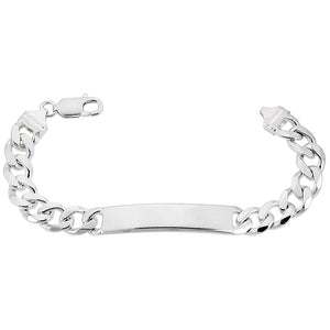 Sterling Silver ID Bracelet Curb Link 3/8 inch wide Nickel Free Italy