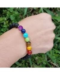 Natural Stone 7 Chakra Lava Adjustable Bracelet