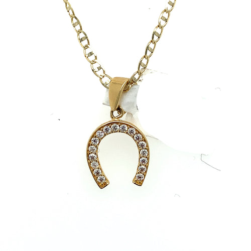 14K Gold Horseshoe Pendant