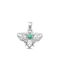 Silver Stone Pendant- Bee