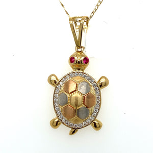 14K Gold Turtle Pendant