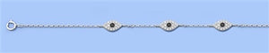 Sterling Silver Evil Eye CZ Bracelet