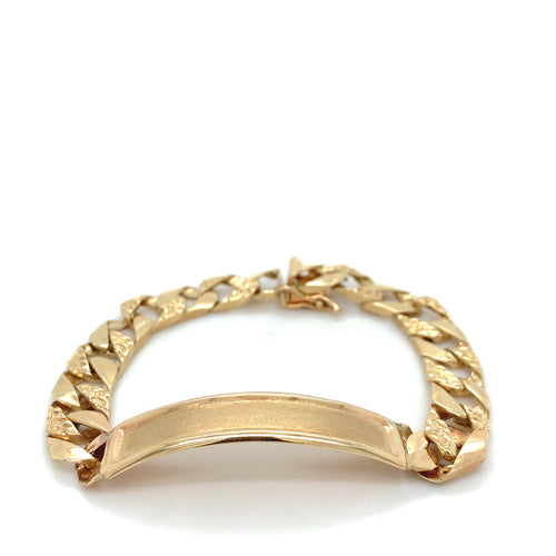 14K Gold Cuban Link ID Bracelet