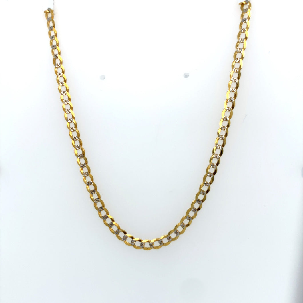 14k Gold Diamond Cut Cuban Link Chain