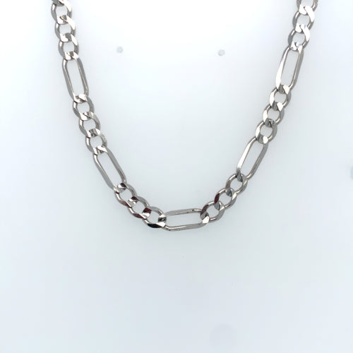 14k White Gold Figaro Link Chain