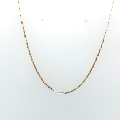 14k Tri Gold Leaves Chain