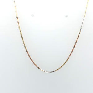 14k Tri Gold Leaves Chain