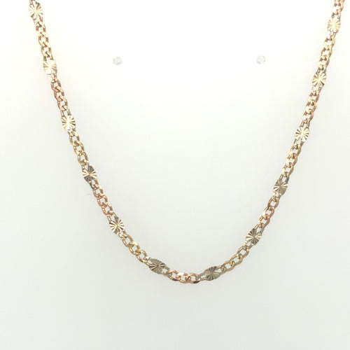 14k Gold Flower Link Chain