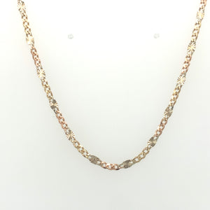 14k Gold Flower Link Chain