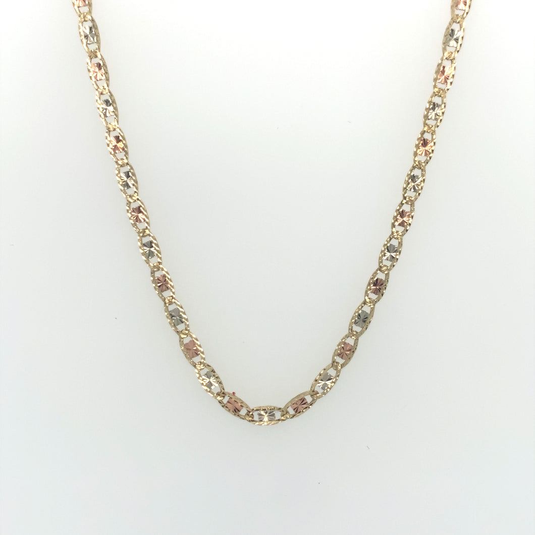 10k Tri Gold Valentino Chain