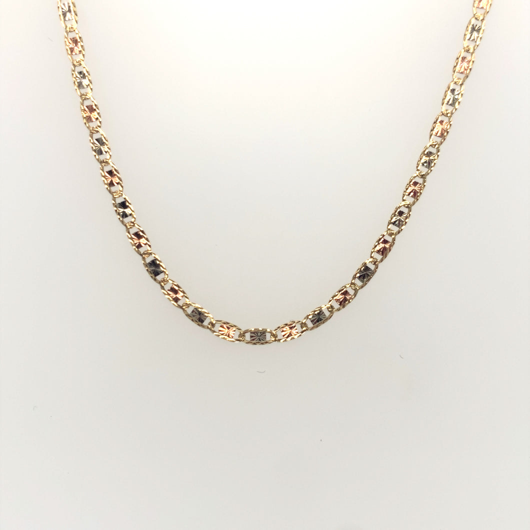 10K Tri Gold Valentino Chain