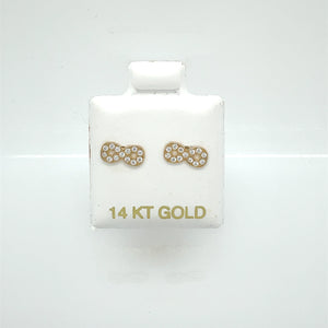 14k Infinity Cz Earrings Studs