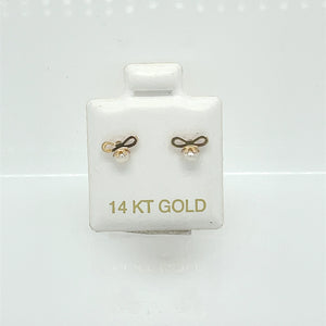 14k Knot Pearl Earrings Studs