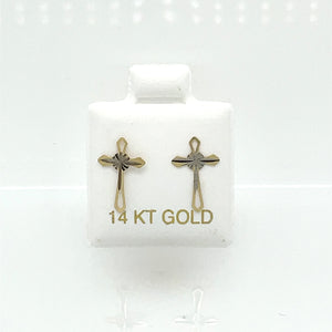 14k Cross Earrings Studs