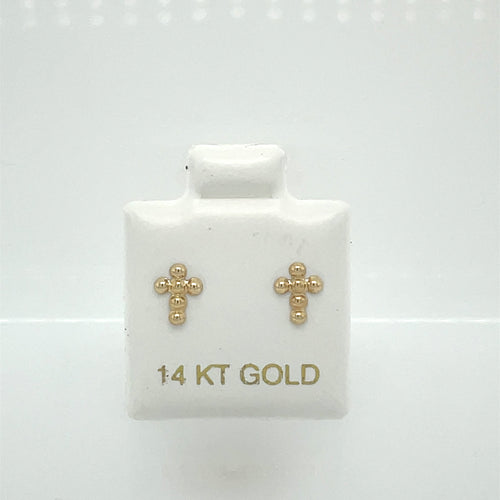 14k Cross Earrings Studs