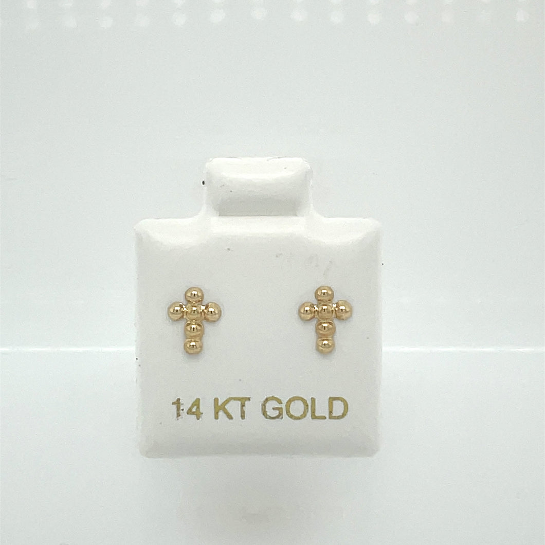 14k Cross Earrings Studs