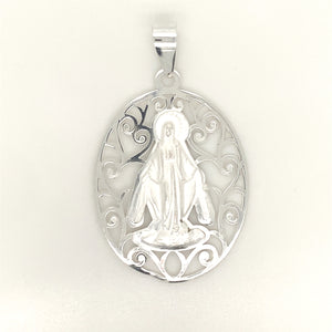 Sterling Silver Pendant Holy Mother Virgin Mary