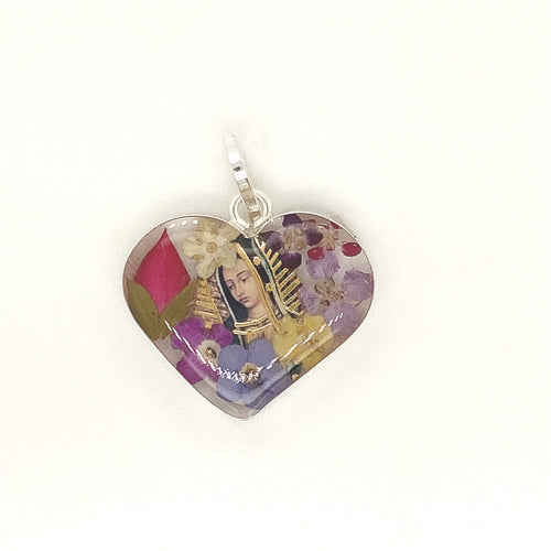 Sterling Silver Pendant Our Lady of Guadalupe Encapsulated