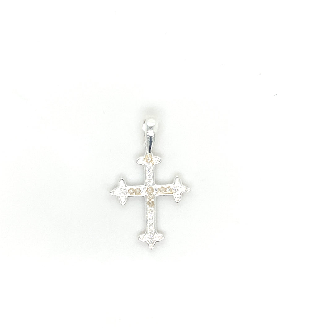 Sterling Silver Pendant Cross with Cz