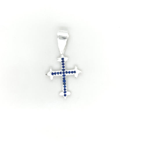 Sterling Silver Pendant Cross with Cz