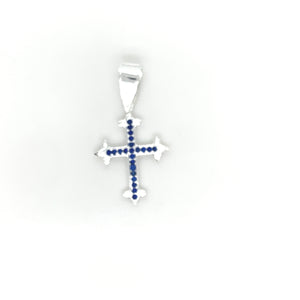 Sterling Silver Pendant Cross with Cz