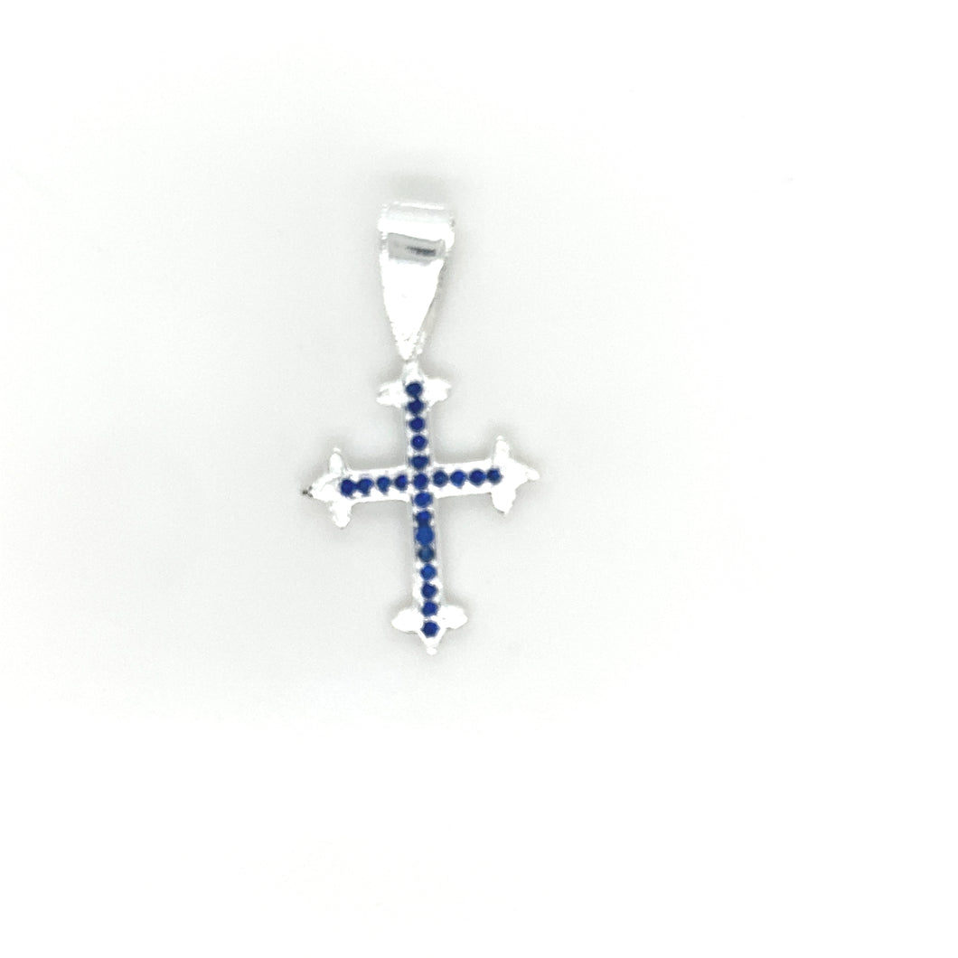 Sterling Silver Pendant Cross with Cz