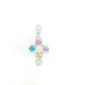Sterling Silver Pendant San Benito Cross with Cz