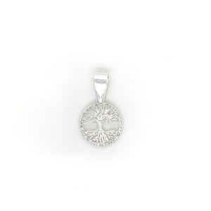Sterling Silver Pendant Tree of Life with Cz