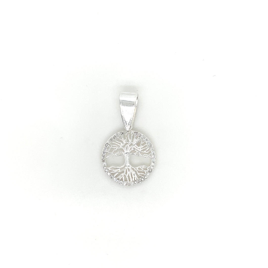 Sterling Silver Pendant Tree of Life with Cz