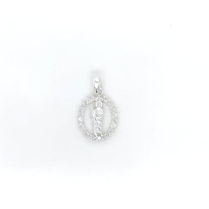 Sterling Silver pendant Saint Jude with Cz