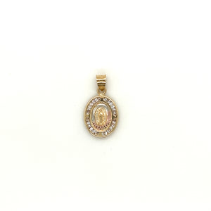 10k Gold Our Lady of Guadalupe Cz Pendant