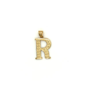 10k Gold Letter R Pendant