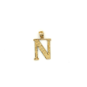 10k Gold Letter N Pendant