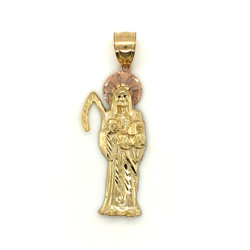 10k Gold Santa Muerte Pendant