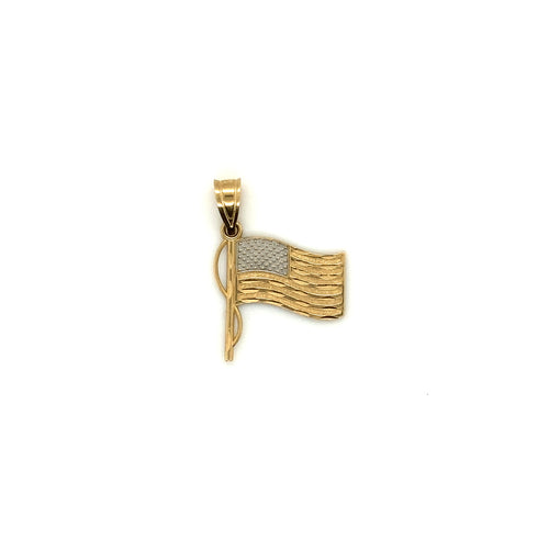 14k Gold United States Flag Pendant
