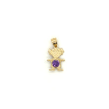 Load image into Gallery viewer, 14k Gold Girl Birthstone Cz Pendant