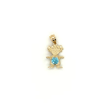 Load image into Gallery viewer, 14k Gold Girl Birthstone Cz Pendant