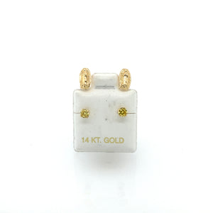 14k Telephone Our Lady of Guadalupe Yellow Cz Earrings Studs
