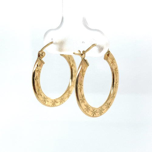 10k Gold Star Hoop Earrings